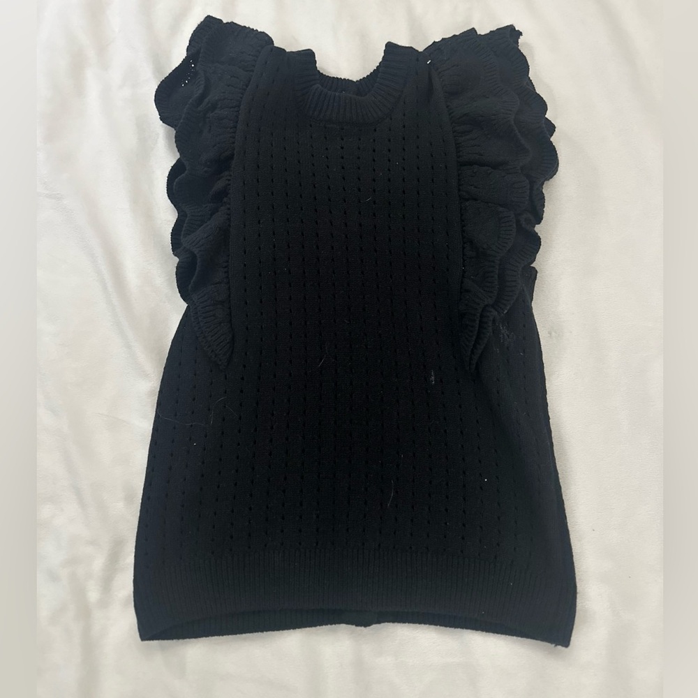 Black Who What Wear Knit Sweater Tank